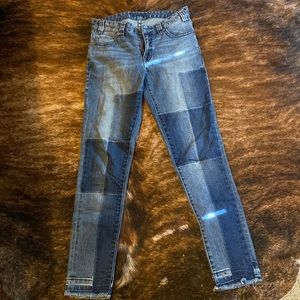 Rock & Roll denim patch boyfriend skinny jeans